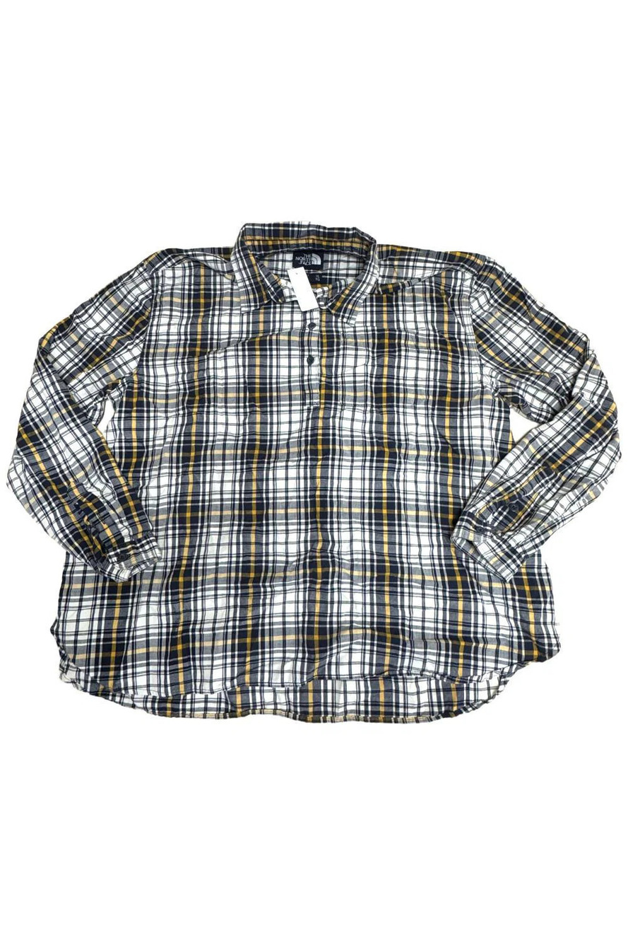 The North Face Long Sleeve Bayward Collard Shirt Navy/Yellow - Regular